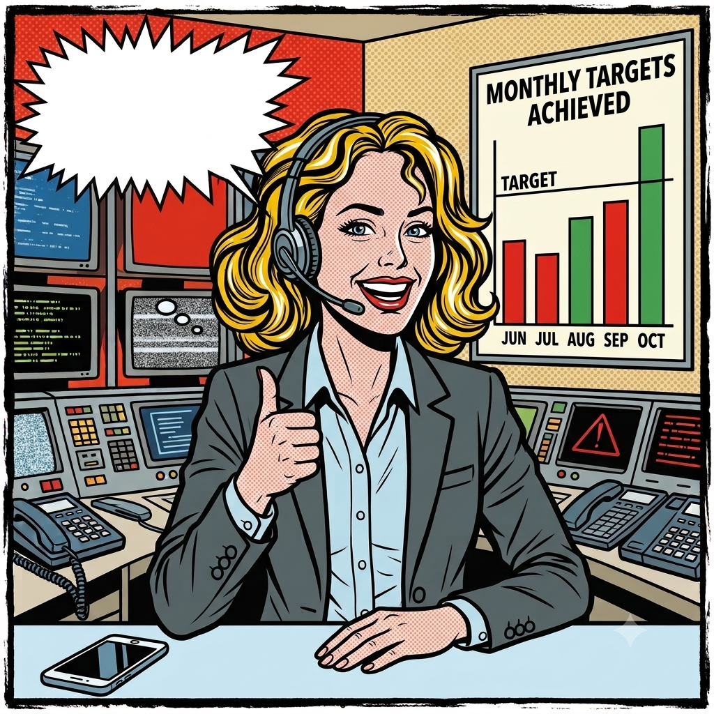 Happy employee with clear communication technology